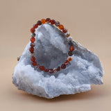 Pulsera de Ágata de Fuego 6mm Facetada