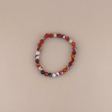 Pulsera de Ágata de Fuego 6mm Facetada