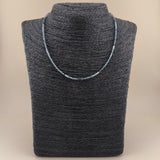 Collar Turmalina Azul Facetado 2mm