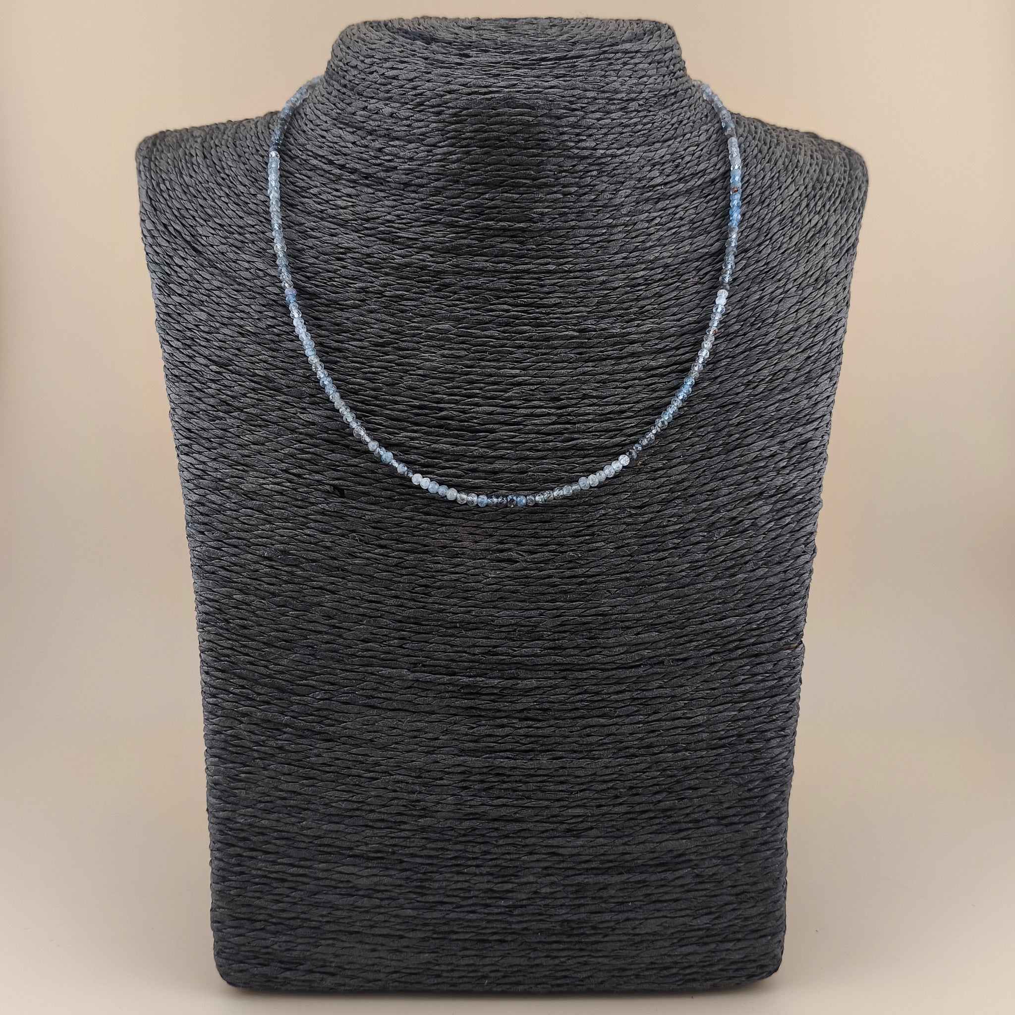 Collar Turmalina Azul Facetado 2mm