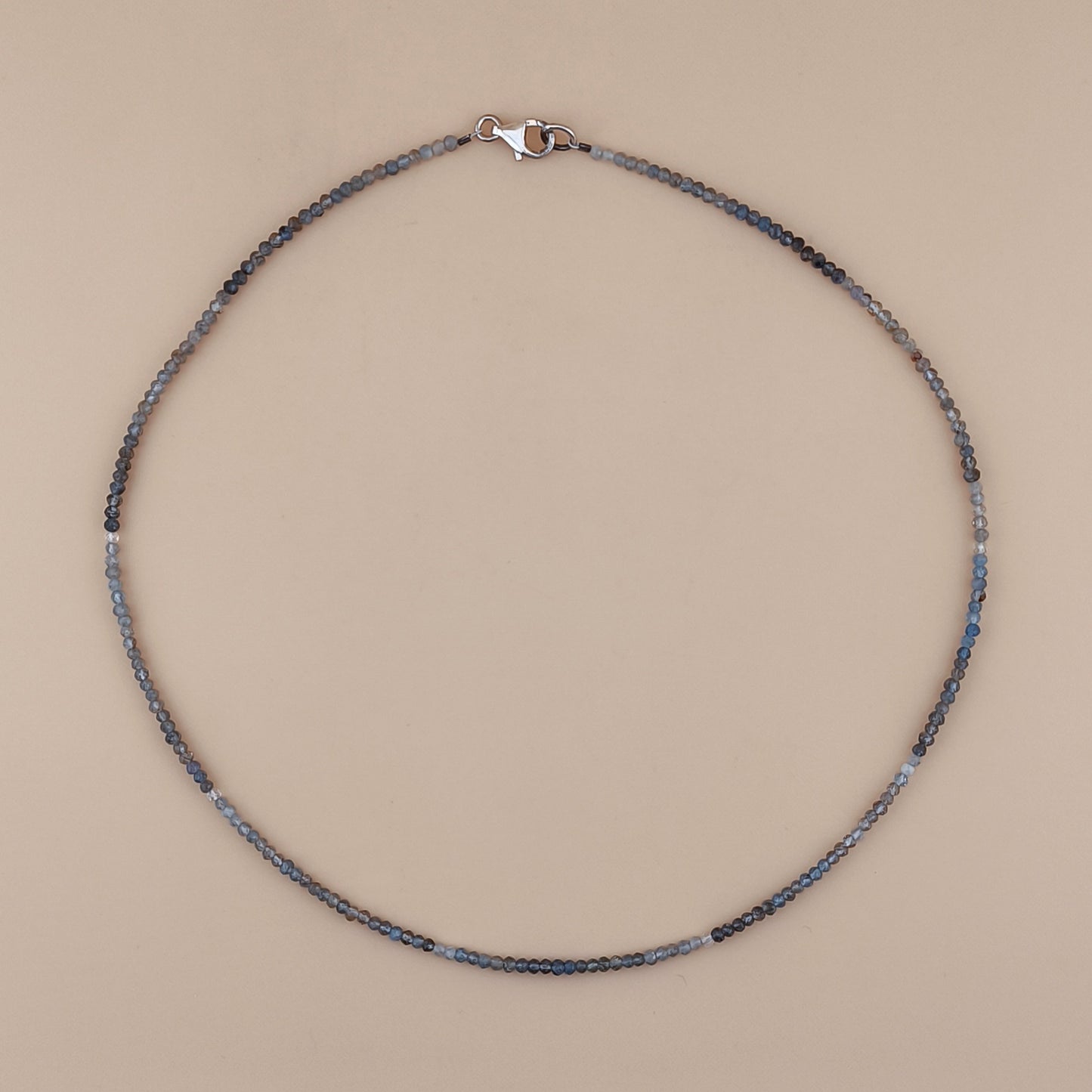 Collar Turmalina Azul Facetado 2mm