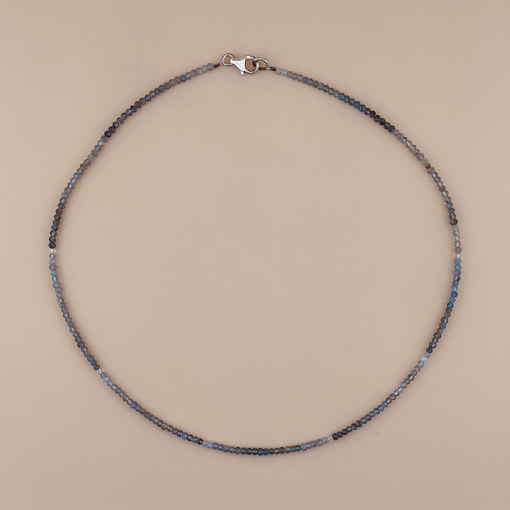 Collar Turmalina Azul Facetado 2mm